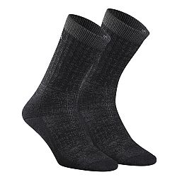QUECHUA Turistické hrejivé ponožky SH100 U Warm polovysoké 2 páry čierna 39-42