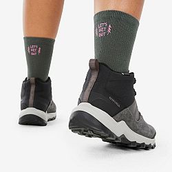 QUECHUA Turistické vysoké ponožky Hike 100 High limitovaná séria kaki a hnedé 2 páry hnedá 39-42