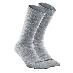 QUECHUA Vysoké turistické ponožky SH100 hrejivé 2 páry šedá 35-38