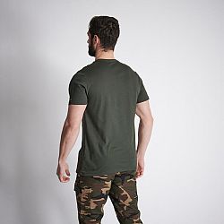 SOLOGNAC Bavlnené tričko - 100 s krátkym rukávom a motívom diviaka zelené hnedá L