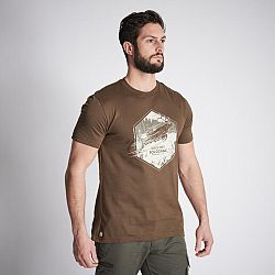 SOLOGNAC Bavlnené tričko 100 s krátkym rukávom a motívom jeleňa gaštanovohnedé hnedá 3XL