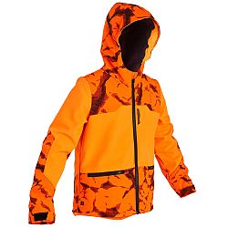 SOLOGNAC Detská poľovnícka softshellová bunda 500 reflexná oranžová 14-15 r (161-172 cm)