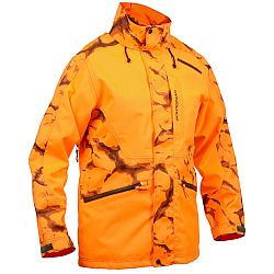 SOLOGNAC Pánska poľovnícka bunda Supertrack 500 nepremokavá odolná oranžová reflexná oranžová XL
