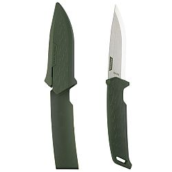 SOLOGNAC Poľovnícky nôž s pevnou čepeľou Sika 100 10 cm zelená rukoväť zelená