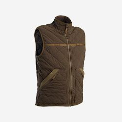 SOLOGNAC Prešívaná poľovnícka vesta Steppe 500 nehlučná hnedá hnedá XL