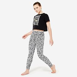 STAREVER Dievčenské splývavé crop top tričko na moderný tanec s potlačou čierne 12-13 r (149-159 cm)