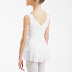 STAREVER Dievčenský baletný trikot 500 biely 14-15 r (160-166 cm)