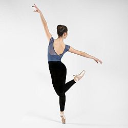 STAREVER Dievčenský baletný trikot s krátkym rukávom modrý 8-9 r (131-140 cm)