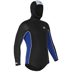 SUBEA Pánska potápačská neoprénová bunda s kapucňou SCD 5,5 mm čierno-modrá čierna L