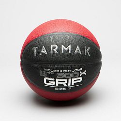 TARMAK Basketbalová lopta BT500 GRIP veľkosť 7 čierna-červená čierna