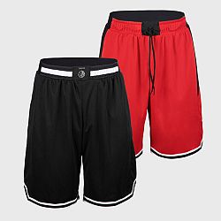 TARMAK Basketbalové šortky SH500 R obojstranné pre ženy aj mužov čierno-červené čierna 2XL