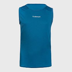 TARMAK Detské basketbalové tielko/tričko bez rukávov T100 modré 8-9 r (131-140 cm)