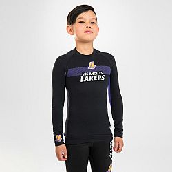 TARMAK Detské spodné tričko NBA Lakers s dlhým rukávom čierne 12-13 r (151-160 cm)