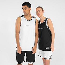 TARMAK Obojstranný basketbalový dres T500 unisex čierno-biely čierna 2XL