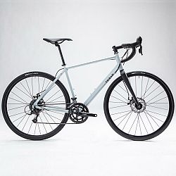 TRIBAN Cestný bicykel RC120 s kotúčovými brzdami sivý šedá M