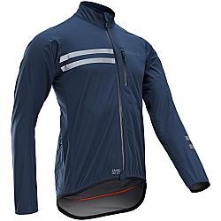 VAN RYSEL Pánska cyklistická nepremokavá bunda RC500 dlhý rukáv námornícka modrá L