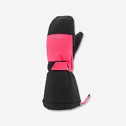 WEDZE Detské hrejivé a nepremokavé lyžiarske palčiaky - 550 čierno-reflexne ružové čierna 6 rokov