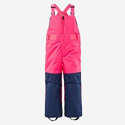 WEDZE Detské lyžiarske nohavice PNF 500 s trakmi nepremokavé ružovo-modré ružová 3-4 r