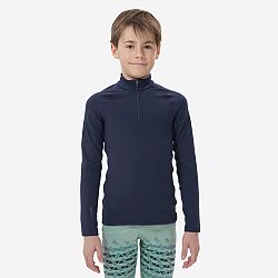 WEDZE Detské lyžiarske spodné tričko BL500 1/2 zips modré 10 rokov