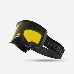 WEDZE Lyžiarske a snowboardové okuliare G100 S1 pre deti aj dospelých do zlého počasia čierne S