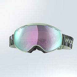 WEDZE Lyžiarske/snowboardové okuliare G 900 S3 do pekného počasia zebrované zelené S
