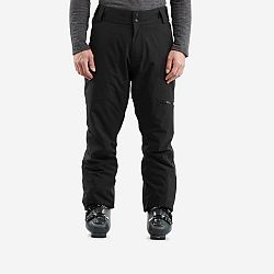 WEDZE Pánske hrejivé lyžiarske nohavice 500 rovný strih čierne S