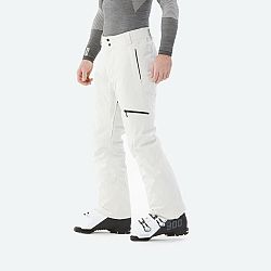 WEDZE Pánske hrejivé lyžiarske nohavice 500 rovný strih svetlobéžové S