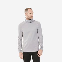 WEDZE Pánske lyžiarske spodné tričko BL 520 rolákový golier svetlosivé šedá M